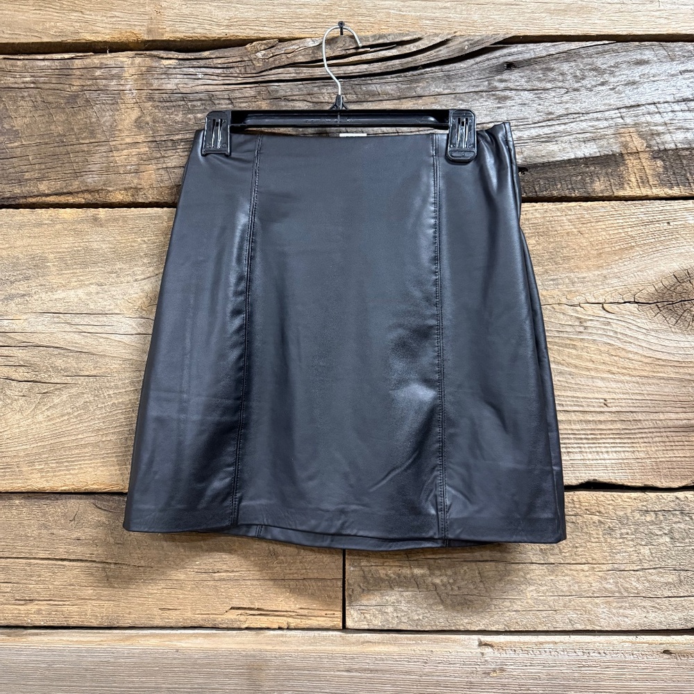 Olive + Oak faux leather mini skirt